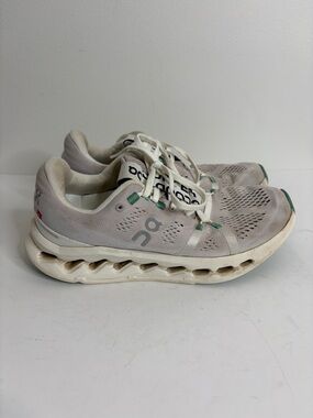 On Running Shoes Womens 7 Cloud Surfer Ivory Pearl Light Cushioned Training Gym